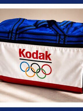 Vintage Kodak Olympic Sponsor Duffel Bag NOS Red White Blue Travel Gym Bag